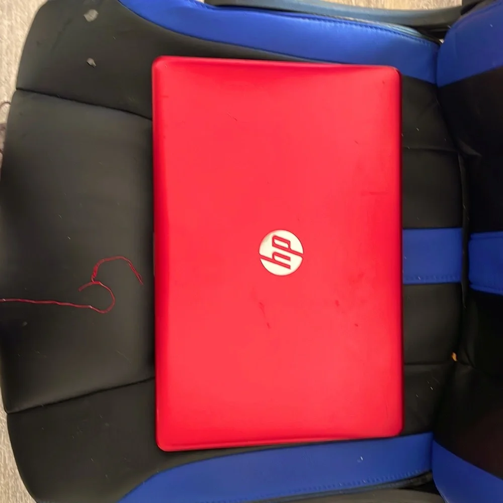 Red hp laptop